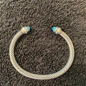 David Yurman cuff bracelet with blue topaz